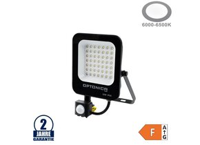 30W LED SMD Fluter schwarzes Gehäuse mit Bewegungsmelder Kaltweiß