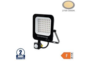 30W LED SMD Fluter schwarzes Gehäuse mit Bewegungsmelder Warmweiß