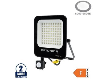 50W LED SMD Fluter schwarzes Gehäuse mit Bewegungsmelder Kaltweiß