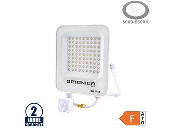 50W LED SMD Fluter weißes Gehäuse mit Bewegungsmelder Kaltweiß