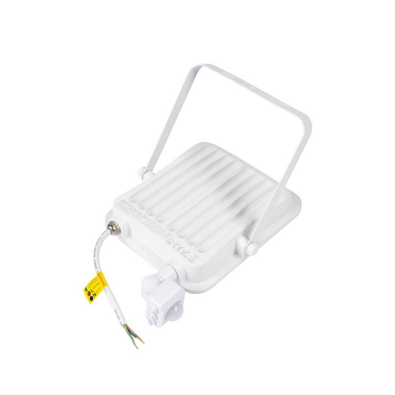 50W LED SMD Fluter weißes Gehäuse mit Bewegungsmelder Kaltweiß
