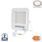 50W LED SMD Fluter weißes Gehäuse mit Bewegungsmelder Neutralweiß