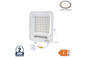 50W LED SMD Fluter weißes Gehäuse mit Bewegungsmelder Neutralweiß