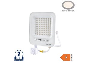 50W LED SMD Fluter weißes Gehäuse mit Bewegungsmelder Neutralweiß