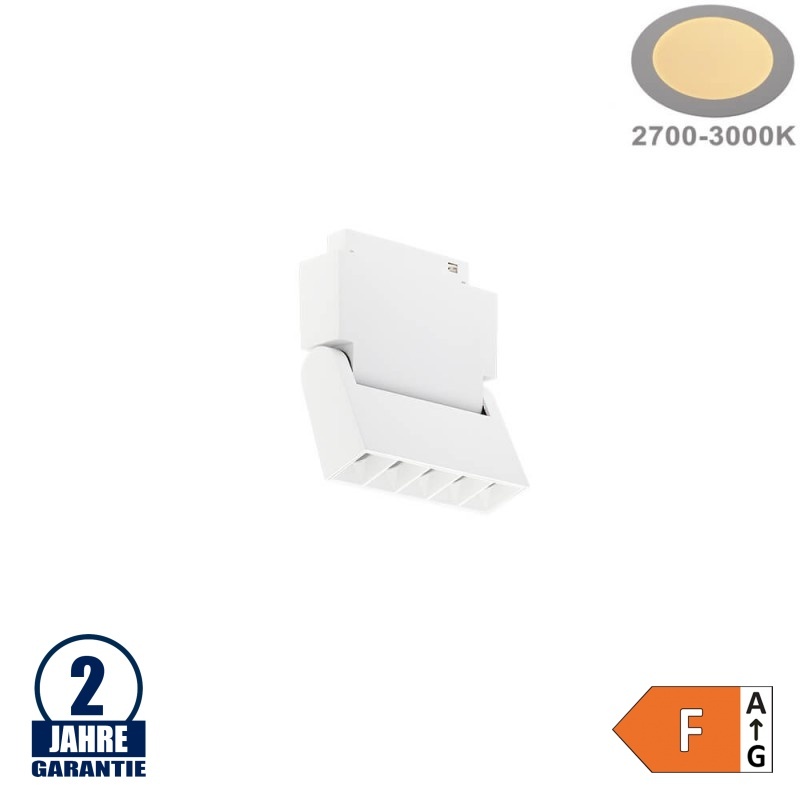 10W Strahler 5-flammig Schwenkbar für 48V Stromschiene R35 Magnetic Line Weiß Warmweiß