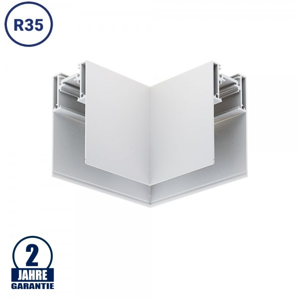 Eckstück R35 Aufputz für 48V Stromschiene Magnetic Line Weiß