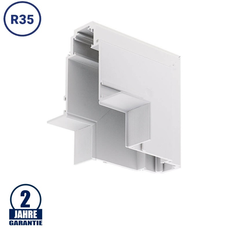 Eckstück R35 vertikal Einbau für 48V Stromschiene Magnetic Line Weiß