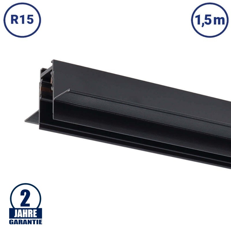 48V Stromschiene R15 Einbau V2 Magnetic Line Schwarz 1,5m