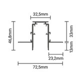 48V Stromschiene R20 Einbau V2 Magnetic Line Schwarz 1,5m