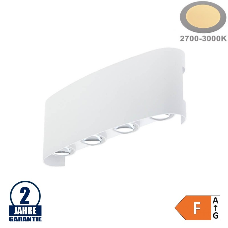 8W LED Wandleuchte Weiß Warmweiß