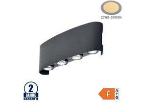 8W LED Wandleuchte Schwarz Warmweiß