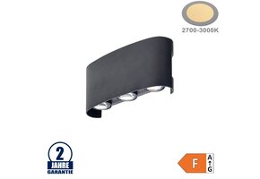 6W LED Wandleuchte Schwarz Warmweiß