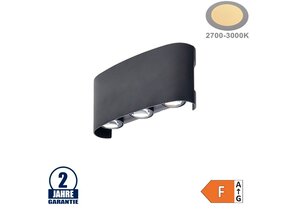 6W LED Wandleuchte Schwarz Warmweiß
