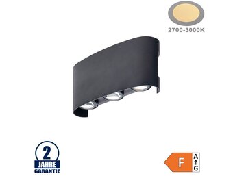 6W LED Wandleuchte Schwarz Warmweiß