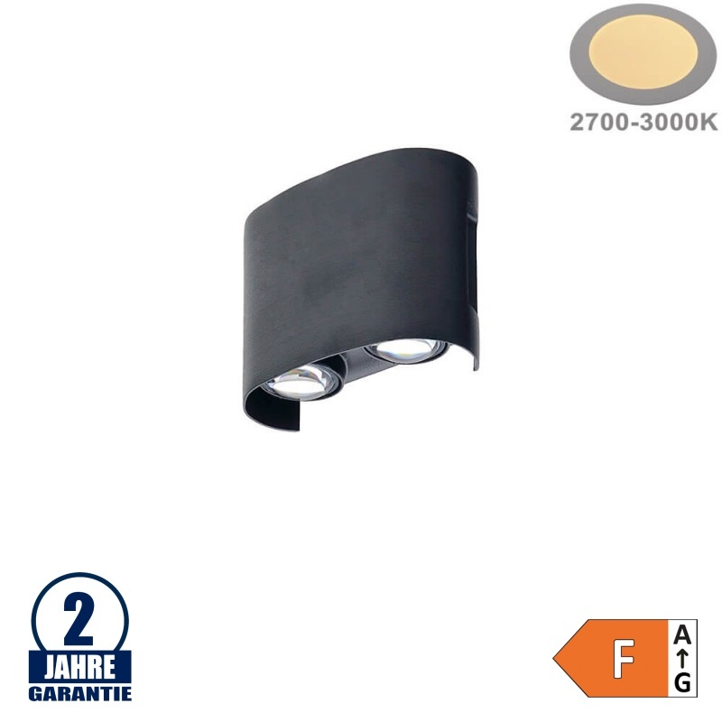 4W LED Wandleuchte Schwarz Warmweiß