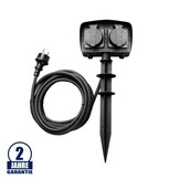 Erdspieß-Steckdose 2-fach 5m Kabel
