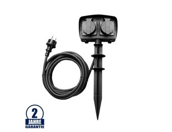 Erdspieß-Steckdose 2-fach 5m Kabel