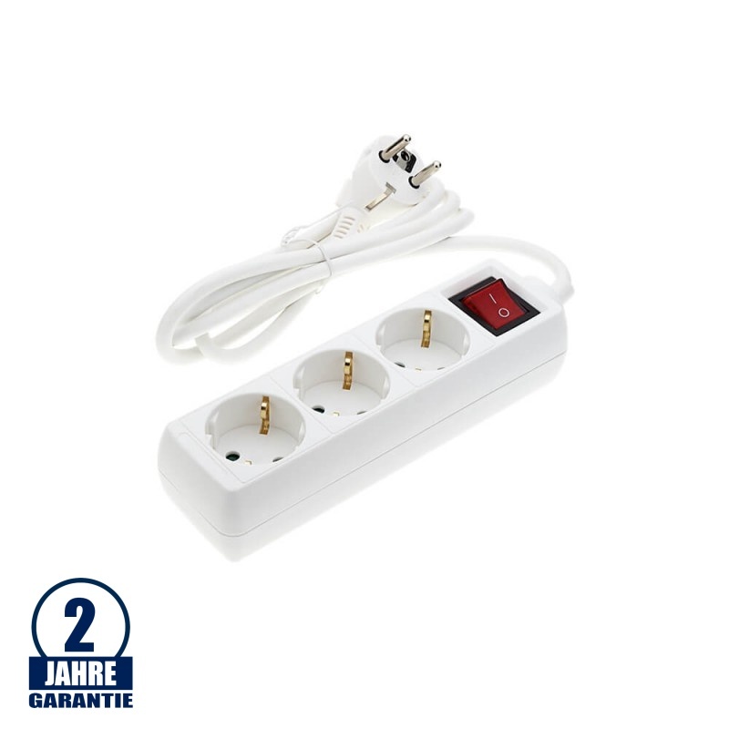 Steckdosenleiste 3-fach 1,5m Kabel 16A mit Schalter