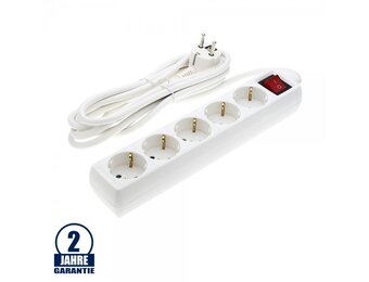 Steckdosenleiste 5-fach 3m Kabel 16A mit Schalter