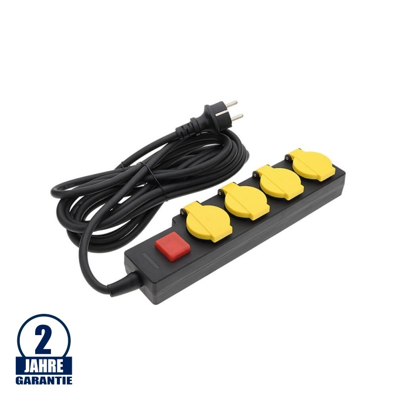 Steckdosenleiste IP44 4-fach 5m Kabel 16A