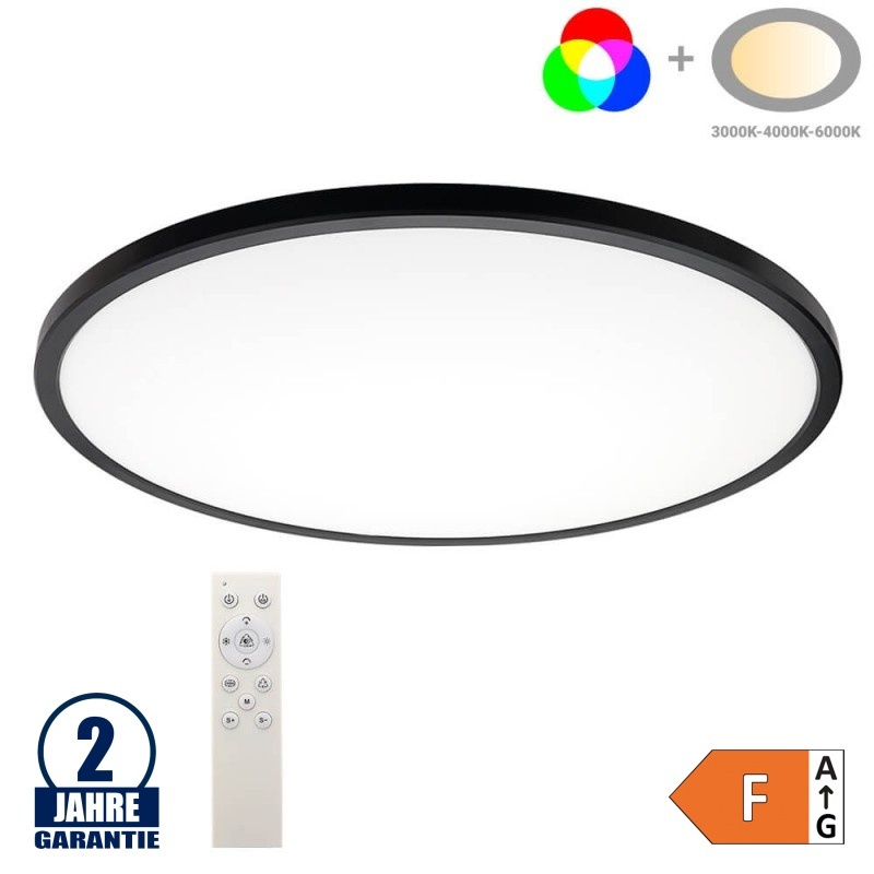 32W Deckenleuchte Schwarz RGB+CCT