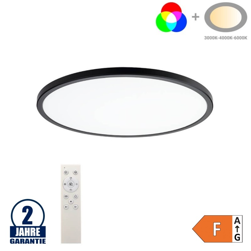 24W Deckenleuchte Schwarz RGB+CCT