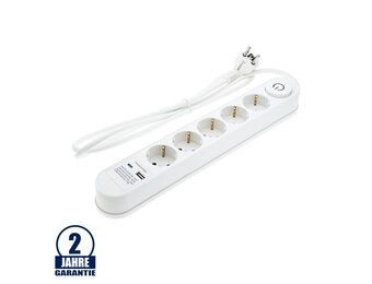 Steckdosenleiste PREMIUM 5-fach 3m Kabel 16A mit Schalter u. USB-Anschluss