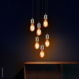 Vintage Pendelleuchte E27 Schwarz OP