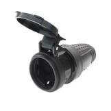 Schutzkontakt-Kupplung Gummi schwarz IP44 16A