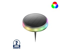 0,6W LED Solar Bodenleuchte mit Erdspieß RGB IP65