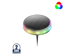 0,6W LED Solar Bodenleuchte mit Erdspieß RGB IP65