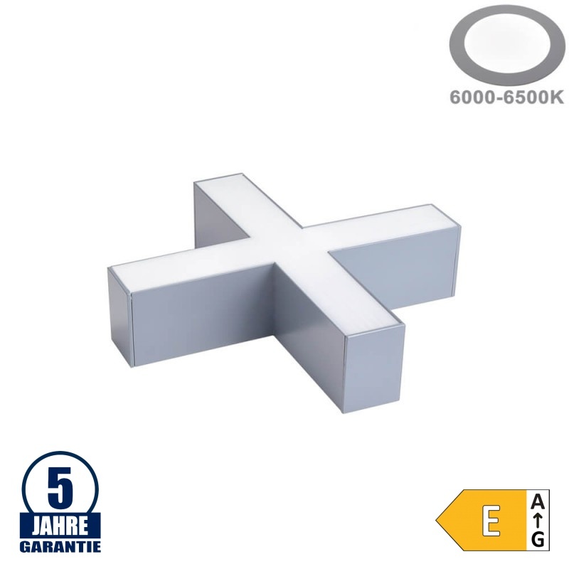 20W X-Verbinder für Linearleuchte Slim Professional Silber Kaltweiß 5471