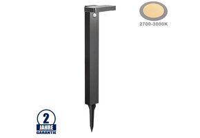 9W LED Solar Gehwegleuchte mit Erdspieß rechteckig Warmweiß IP44
