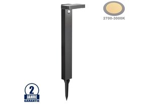 9W LED Solar Gehwegleuchte mit Erdspieß rechteckig Warmweiß IP44