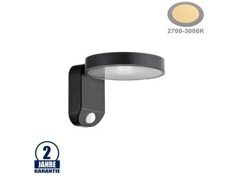 9W LED Solar Wandleuchte rund Warmweiß IP54