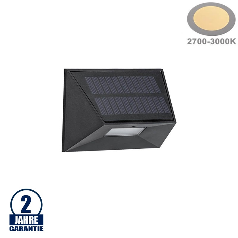 LED Solar-Wandleuchte 0,5W Warmweiß IP44