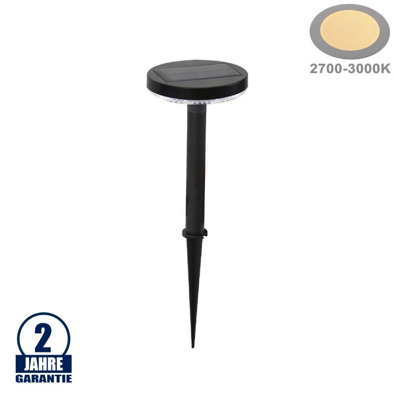 1W LED Solarleuchte mit Erdspieß Warmweiß IP65