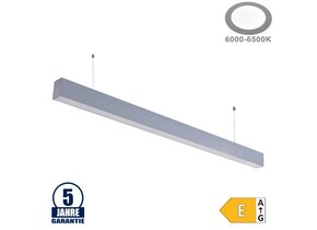 40W LED Linearleuchte Slim Professional mit Abhängung Silber Kaltweiß