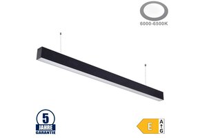 40W LED Linearleuchte Slim Professional mit Abhängung Schwarz Kaltweiß