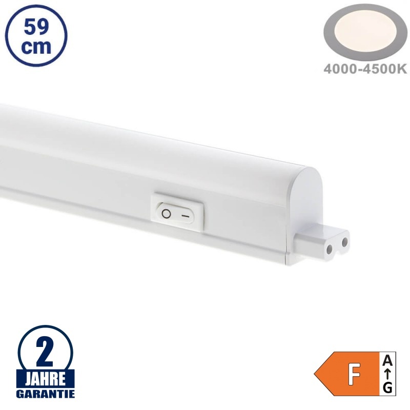 6,5W LED Unterschrankleuchte T5 mit Schalter 59cm Neutralweiß