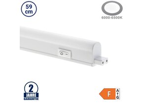 6,5W LED T5 Röhre mit Gehäuse und Schalter 59cm Kaltweiß