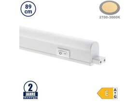 9,6W LED T5 Röhre mit Gehäuse und Schalter 89cm Warmweiß