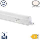 9,6W LED T5 Röhre mit Gehäuse und Schalter 89cm Neutralweiß