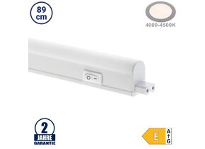 9,6W LED T5 Röhre mit Gehäuse und Schalter 89cm Neutralweiß