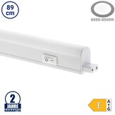 9,6W LED T5 Röhre mit Gehäuse und Schalter 89cm Kaltweiß