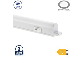 9,6W LED T5 Röhre mit Gehäuse und Schalter 89cm Kaltweiß