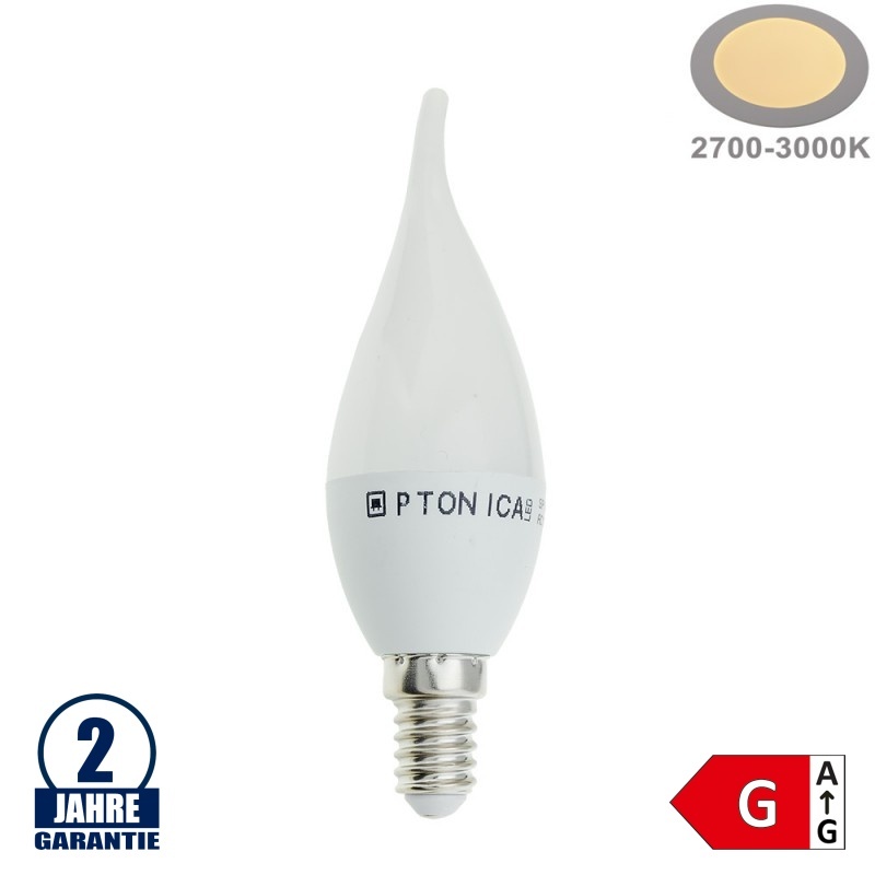 5,5W LED E14 Windstoßkerze Kunststoff Warmweiß