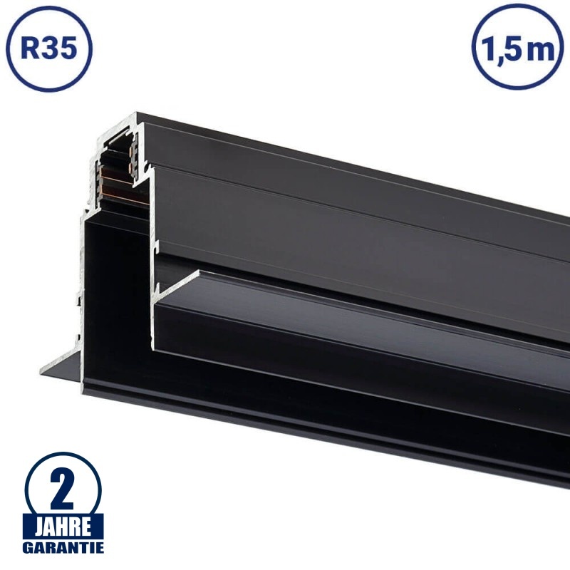 48V Stromschiene R35 Einbau V2 Magnetic Line Schwarz 1,5m