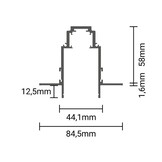 48V Stromschiene R35 Einbau V2 Magnetic Line Schwarz 1,5m