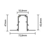 48V Stromschiene R20 Einbau Magnetic Line Schwarz 1,5m